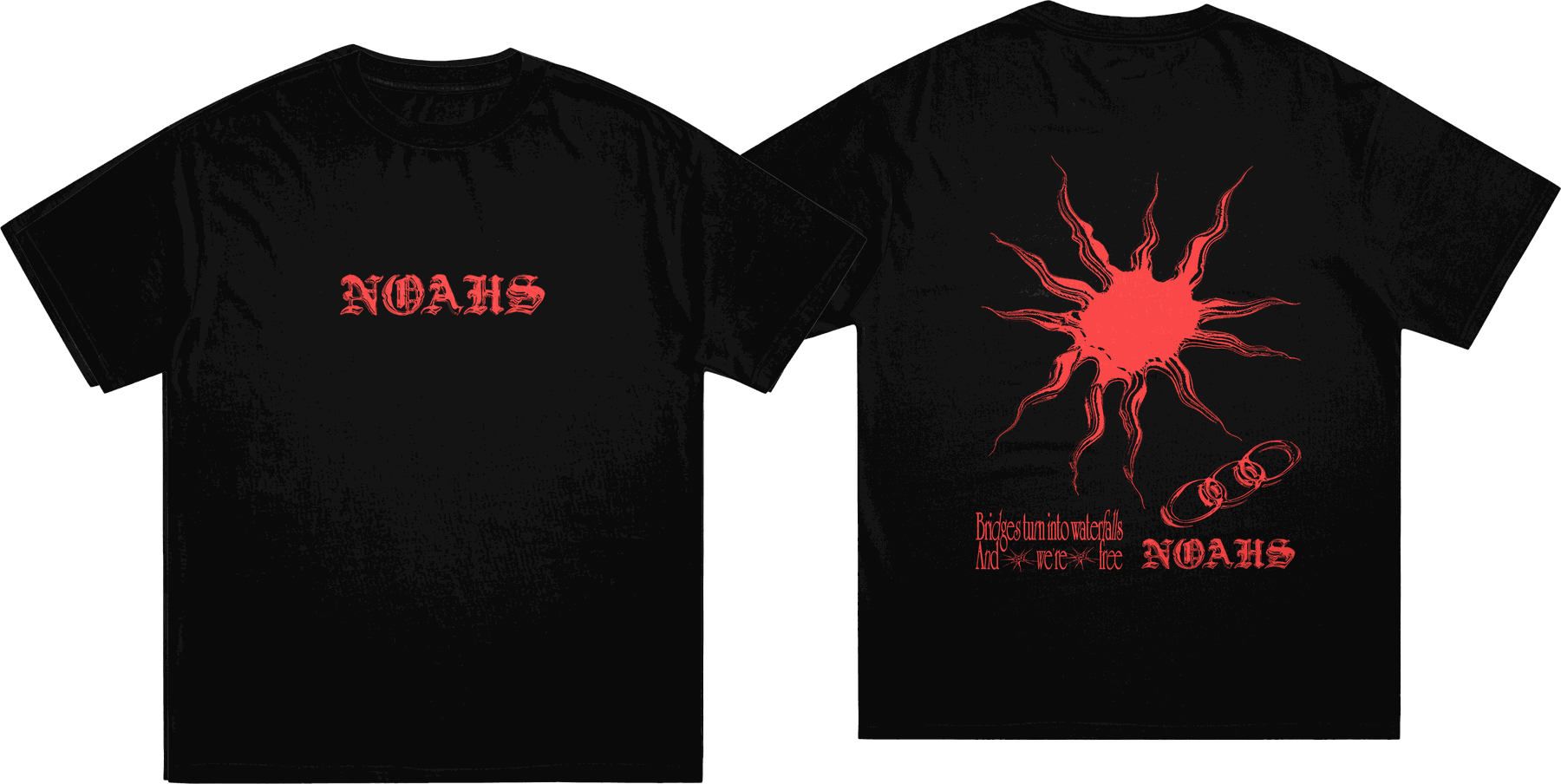Camiseta preta NOAHS, frente e costas — esgotada